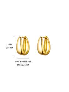 Minimalist Stainless Steel Wide Geometric Hoop Earrings, 18K Gold Plated Waterproof Circular Earrings, Golden Beach Resort Jewelry Wedding Accessories, Gift For Mom/Best Friend - Multicolor - View 10