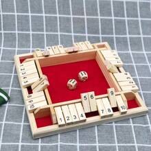 Juego de mesa Deluxe Cierra la Caja de 4 lados con 10 números, juegos de dados y de fiesta para adultos y familias