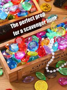 1/10/50/100 件潜水和泳池宝石玩具、泳池玩具、男孩女孩玩具、海盗宝藏亚克力宝石，适用于儿童沐浴、泳池游戏和派对装饰 | 多色假钻石，用于寻宝乐趣、侏罗纪恐龙、海洋动物、钻石戒指、女孩高跟鞋和角色扮演玩具 - 多顏色 - 查看 5