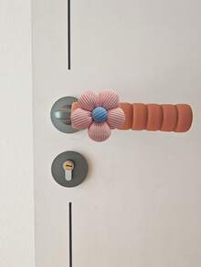 1/2 piezas Cubiertas de manijas de puerta con diseño floral marrón, protege la pared y la cerradura contra daños, antiestática, aislante, apta para uso con mano izquierda y derecha