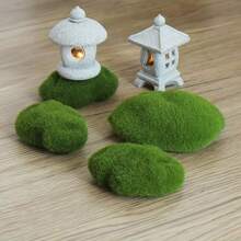 10pcs Artificial Moss Balls, Microfiber Faux Greenery Decorative Stones For Home Decor, Vase & Table Accents, Planter Embellishments, Wedding & Party Decor, No Container Included, Event Decor | Green Decorative Stones | Realistic Faux Moss