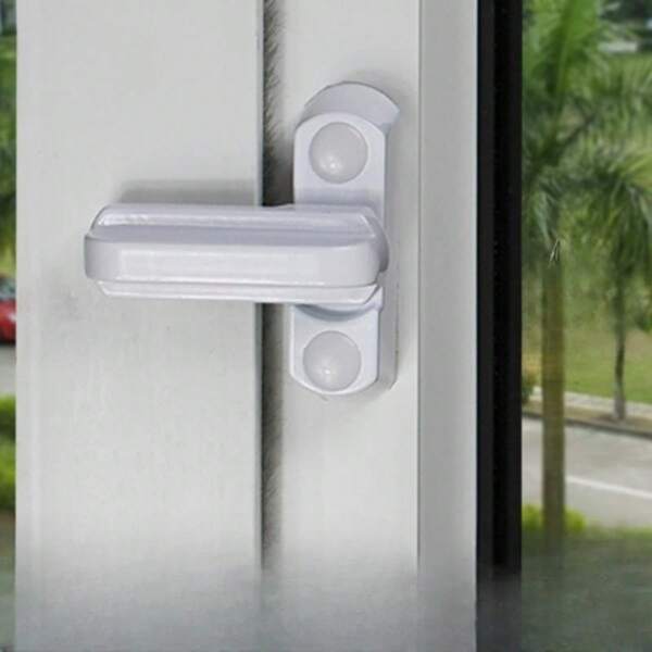 1 pièce Serrure de fenêtre à battant en acier plastique avec serrure et poignée en forme de T, convient pour les fenêtres/portes s'ouvrant à l'intérieur/extérieur
