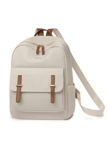 Fashion Women's Large Capacity Computer Backpack, Travel Commuter Bag, Student School Bag - Beige - View 7