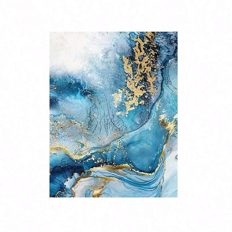 1/3Pcs Framed/Unframed Blue Fluid Art Decorative Paintings, Wall Art Hangings Canvas Posters, Picture Cores, Wall Painting Made Of Pine Wood (Optional Frame) - Multicolor - View 27