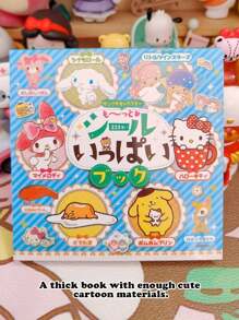 Sanrio Sanrio Kuromi Hello Melody Cinnamoroll Cartoon Character Kitty Cat Collection Cute Sticker Book Cartoon Handbook DIY Stickers (Some Parts May Be Random)