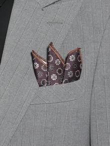 1 件男士休闲优雅花卉图案波西米亚风格手帕口袋巾，适合商务、宴会、派对、送礼