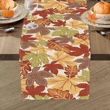 Bonjour, Nappe d'automne - Design de feuilles d'automne érable, en polyester lavable et réutilisable, convient pour les restaurants, bars à café, événements d'automne - durable pour de multiples scénarios.