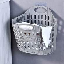 1/2-częściowy, nowoczesny, składany kosz na pranie – przenośny, montowany na ścianie, wyjmowany, wielofunkcyjny, oszczędzający miejsce organizer na brudne ubrania, dwa rozmiary do wyboru, wytrzymały, kwadratowy kosz na pranie z polipropylenu, przechowywanie w domu i łazience, składany kosz na pranie.