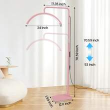 23'' LED Floor Light, Half Moon Lamp For Lash Extension, Lighting For Beauty, Skincare, Lashes, Eyebrows, Filming Content Creation-Modern-Christmas Gift/Present For Lover/ Her/ Girlfriend/Mother/Women/Wife - Pink - View 7
