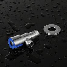 Stainless Steel Angle Valve Set, 3-Way Diverter For Toilet, Faucet, Water Heater, Universal 4 Split Pipe Thread Interface, Adjustable Water Flow, Cold Hot Water Stop Valve, Faucet Inlet Shut Off Valve, Centerset Mount, Built-In Water Filter, No Connector Thread Standard