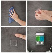 Double Soap Dispenser, Manual, Wall-Mounted, Hand Sanitizer Dispenser, Transparent, Shampoo Shower Gel Dispenser For Bathroom, Hotel, Bathroom, Kitchen, Office, 500 Ml