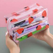 1/2 piezas Bolsa de cosméticos con patrón floral pequeño, estuche portátil de artículos de tocador adecuado para mujeres para viajes, vacaciones y uso diario