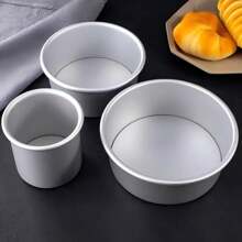 1 peça/3 peças/5 peças, Assadeira de Bolo Redonda Ultra Alta, Forma de Bolo, Assadeira, Bottom Removível, 4pol/5pol/6pol/7pol/8pol, Conjunto de Assadeiras de Bolo, Adequado para Bolo de Três Camadas - Conjunto de Assadeiras de Bolo de Alumínio, Para Assar Bolos de Casamento ou Aniversário.