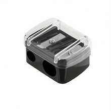 Bộ gọt bút chì trang điểm cầm tay 2 món, hai lỗ, có chức năng thông gió và thu gom vụn chì - Không dùng pin, thiết kế màu xanh trong suốt, hoàn hảo cho bút chì kẻ lông mày và bút chì trang điểm, vật dụng cần thiết khi đi du lịch, giá rẻ, ngày lễ tình nhân, đồ dùng giá rẻ, du lịch, đồ dùng cần thiết khi đi du lịch, trang trí phòng, quà tặng ngày lễ tình nhân, đồ rẻ tiền, phòng, đồ 1 đô la, đồ dùng cần thiết cho kỳ nghỉ, quà tặng cho phụ nữ, phòng ngủ, ngày lễ tình nhân, 99 xu - Nhiều màu - Xem 4