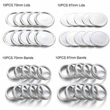 10/20PCS Canning Lids Leak-Proof Split-Type Regular/Wide Mouth Mason Jar Lids Tinplate Jar Caps Storage Bands