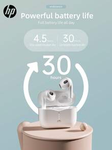 HP 无线耳塞，具有优质音质 5.3 自动配对耳塞，播放时间长达 30 小时，重量轻，带麦克风，兼容 Android，游戏耳机和带麦克风的扬声器，节日礼物情人节礼物 - 米色 - 查看 8