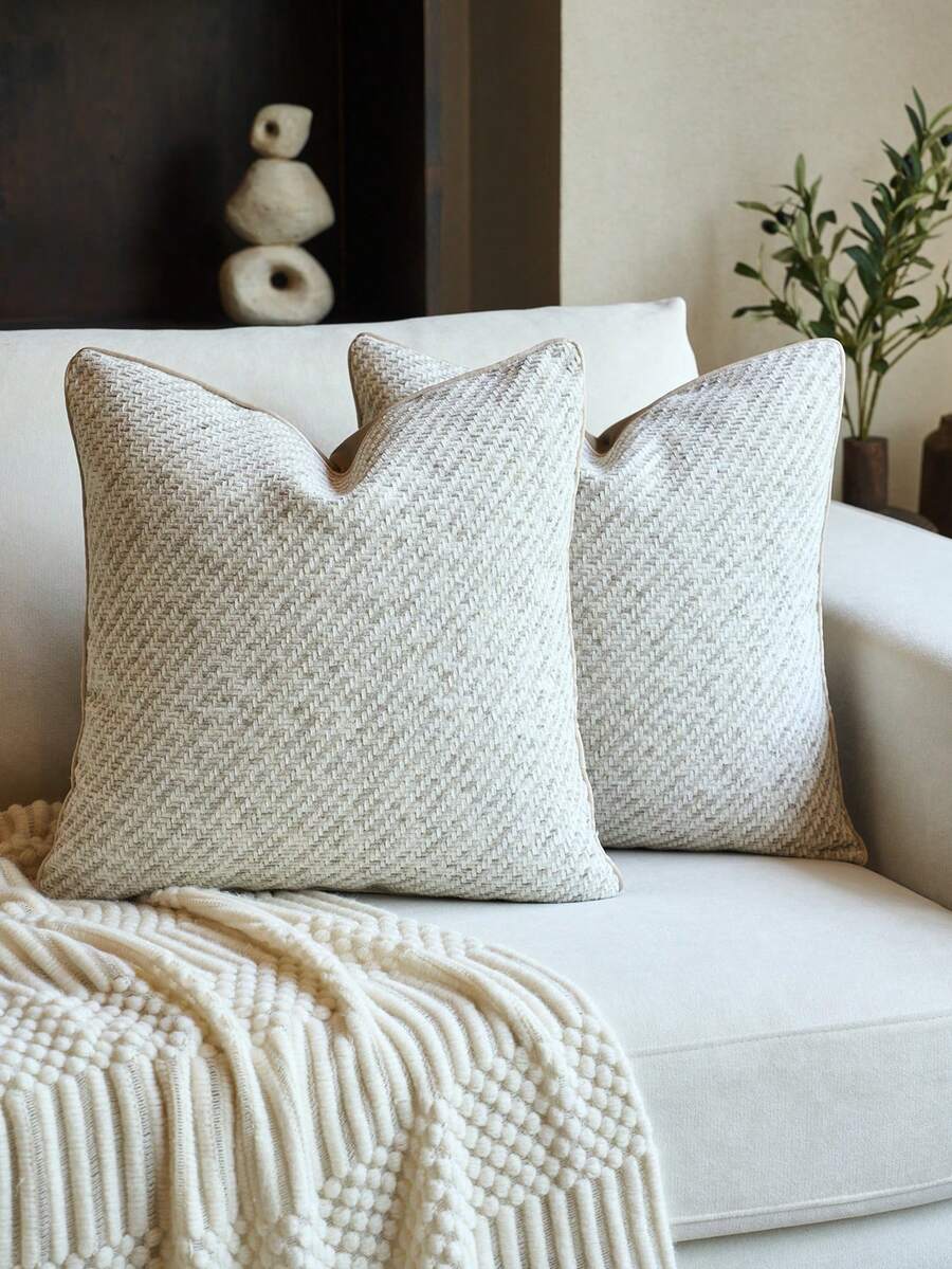 1 Vỏ gối nhung dày (Không có ruột), Vỏ gối nhung dày hiện đại thời trang, Thích hợp cho gia đình hàng ngày, trang trí ghế sofa, giường ngủ, mọi mùa - Xám - Xem 1