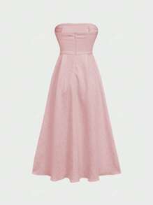 Vestido sin tirantes elegante y romántico para citas de verano Floreya, vestido ceñidor de cintura de alta gama con Charm, ajuste delgado casual, para la temporada de bodas