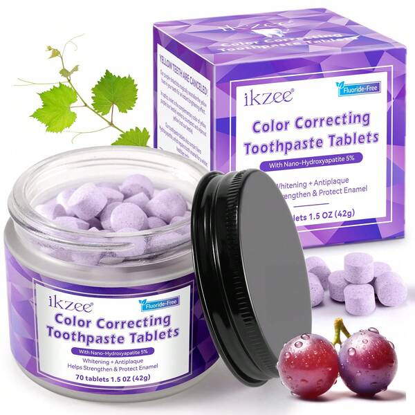 Toothpaste Tablets Fresh Breath Water-Free Portable Travel Essential Cleaning Toothpaste Tablets 70P