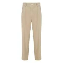 Local Warehouse- Wide Leg, Solid Color, Polyester, Machine Washable [Solid Color Business Suit Pants] Men's Casual Business Suit Pants - Flat Front, Loose Fit, - Màu Khaki - Xem 3