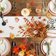 Bonjour, Nappe d'automne - Design de feuilles d'automne érable, en polyester lavable et réutilisable, convient pour les restaurants, bars à café, événements d'automne - durable pour de multiples scénarios.