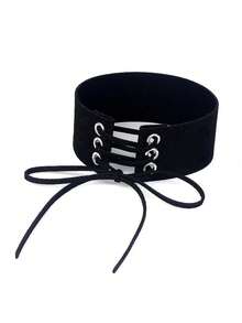 朋克哥特黑色铆钉颈链，适合女性日常佩戴、节日、派对、生日礼物 - 黑色 - 查看 4