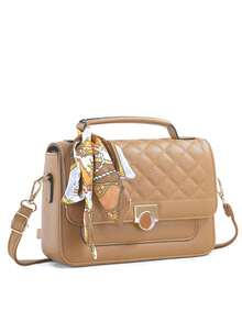 Women's Crossbody Bag With Scarf Chest Spacious Medium Structured Women's Bag With Strap - 隨機顏色 - 查看 8