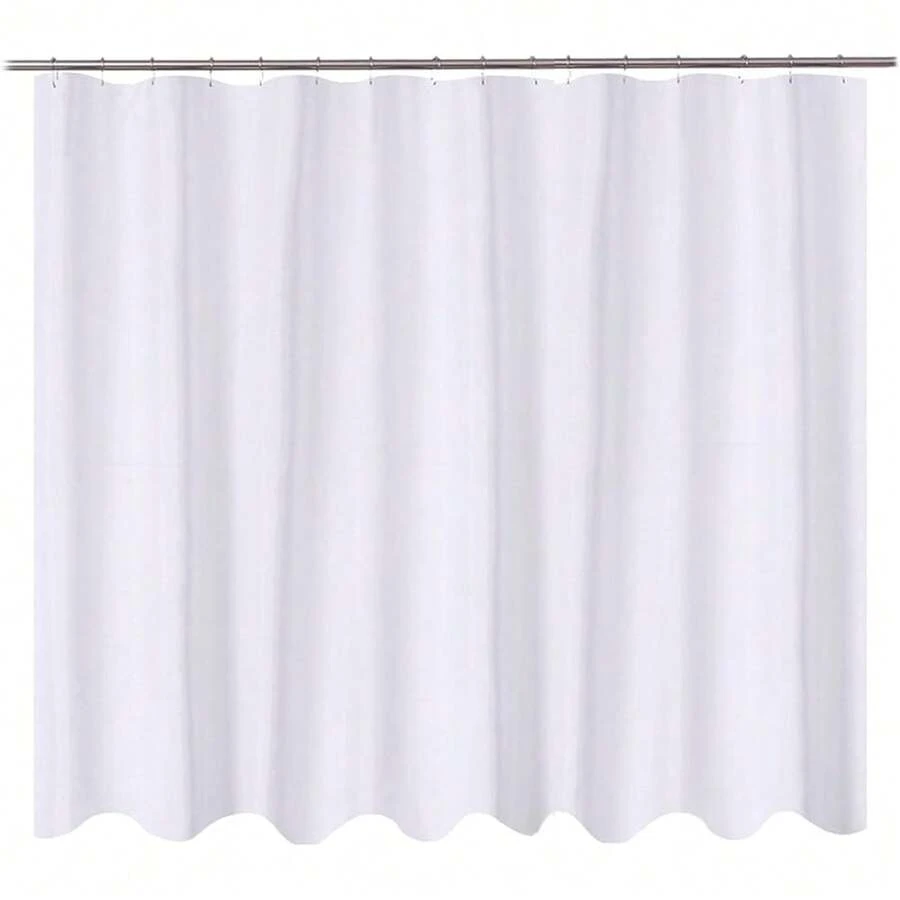 New N&Y HOME Fabric Shower Curtain Liner Oversize 96 X 72 Inches, Hotel Quality, Washable, Water Repellent, White Bathroom Curtains With Grommets, 96x72 - White 96"W x 72"L (Pack of 1) - View 1