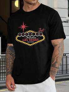 Camisetas de boda en Las Vegas a juego para novios - Conjuntos para luna de miel, despedidas de soltera y aniversarios - Camisetas para parejas - Camisetas casuales de algodón para hombre y mujer - Negro - Ver 1