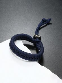 1pc Handmade Woven Paracord Bracelet, Camouflage Pattern, Fashionable Outdoor Wrist Band For Men & Women, Suitable For Daily Wear And Gift