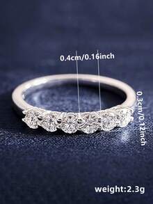 1 件迷人 S925 纯银方晶锆石戒指女士订婚珠宝精美珠宝 - 1# - 查看 6