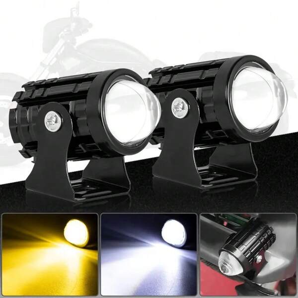 Heyword Heyword 2pcs Driving LED Lights Motorcycle Headlight 60W Double Color White 6000K High Beam Amber 3000K Low Beam LED Fog Sport Lights For Cars ATV UTV Motorcycle Car Accessories Car Must Haves