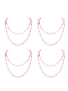 D EXCEED 1/2/4/5 PCS 1980s Long Neon Bead Nekalce For Women Neon Party Costume Accessories For Women Neon Artificial Bead Necklace Solid Color Bride Weddings Masquerade Festival Decorations Gifts