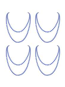 D EXCEED 1/2/4/5 PCS 1980s Long Neon Bead Nekalce For Women Neon Party Costume Accessories For Women Neon Artificial Bead Necklace Solid Color Bride Weddings Masquerade Festival Decorations Gifts