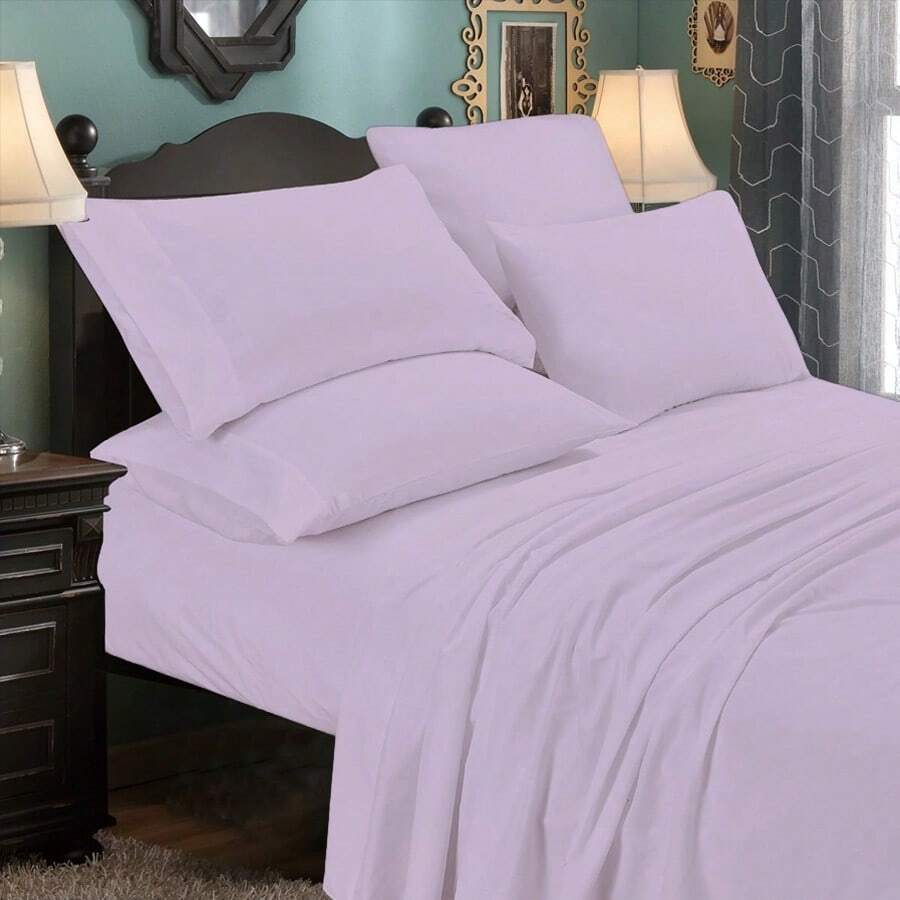 6-Piece Luxurious Super-Soft Bedsheet Set With Deep Pockets -  Friendly, Breathable, Wrinkle Free, Machine Washable - 紫丁香 - 查看 1