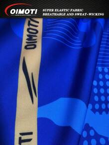 OIMOTI 1 Pc Men's High Elasticity Boxing Shorts - Breathable Polyester Knit, Loose Fit, Moisture-Wicking, Sports Style, Suitable For Gym, Training, ONE Tournament, MMA, Jiu-Jitsu, Fighting, Design By OIMOTI, Blue Shark Loose Quick-Dry Boxing Shorts, Muay Thai, Men's Fitness Running Boxing Martial Arts
