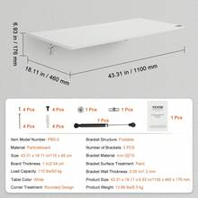 Material Handling,Workbenches & Accessories,Wall Mounted Work Table - White - View 6