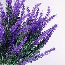 10 pièces de fleurs de lavande artificielles résistantes aux UV - plantes en plastique artificielles résistant à la décoloration, pour le jardin, le porche, la décoration de la boîte de fenêtre (violet classique)