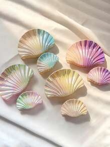 2pcs Set Elegant Ombre Color Shell Hair Clips, Women's Minimalist Fashion Hair Accessories, 2 Sizes Available, Suitable For Beach, Vacation, Mother's Day, Daily Wear, Family Gift Summer Hair Claw Claw Clips Hair Jaw Clip Hair Clamps