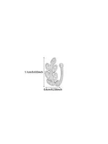 1 pieza Pendiente clip de oreja elegante y de moda enchapado en oro 18K con circonita, joyería versátil y casual para mujeres