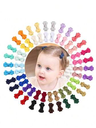 4/20/40件马卡龙多色婴儿发夹，适合所有季节的可爱婴儿发饰，色彩缤纷有趣的儿童发饰，适合日常佩戴，节日礼物（颜色随机）