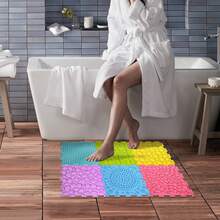 Washable Silicone Bath Mat, Non-Slip - Perfect For Shower Room And Bathroom Accessories, Bathroom Decorations, Kitchen Area Pad, Bedroom, Bathroom Accessories, Silicone Bedroom Floor Mat, Living Room, Dormitory - Multicolor - View 5