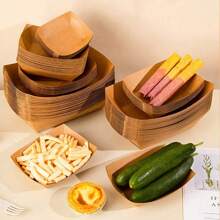 30/50pcs Disposable Kraft Brown Paper Food Trays, Oil-Proof Food Paper Tray Kraft Paper Boat Box, Portable Food Paper Tray For Family Picnic, Suitable For French Fries, Corn Flakes Snacks, Hot Dogs, Taco BBQ, Popcorn Parties, Picnics, Wedding Parties, Multi-Purpose Baking Tool, Kitchen Essentials, Kitchen Accessories (Brown)