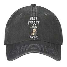 Mejores gorras de béisbol lavadas para el mejor papá de hurón - Negro - Ver 1