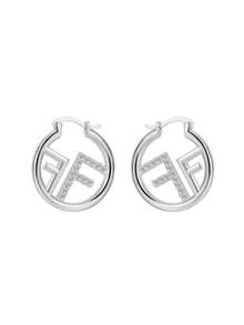 1件装字母F高端耳环轻奢小众设计优雅网红个性耳环新款耳扣耳环 - 字母F耳圈 - 查看 6