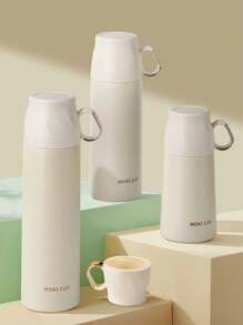 Bouteille isotherme en acier inoxydable pour boissons chaudes et froides avec couvercle étanche et gobelet intégré, triple isolation murale, boissons chaudes 6-12h, parfait pour le café et le thé, lavable au lave-vaisselle