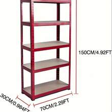 Shelving Unit Garage Shed Storage 5 Tier Racking Shelves Storage Warehouse For Halloween, Christmas Gift, Utility Shelves - Red - View 1