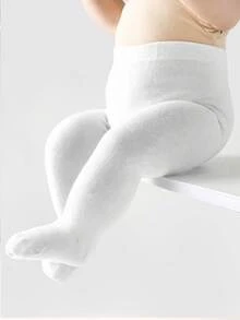 1 Pair Year-Round Essential Solid Baby Toddler Leggings Socks – Children Girl Kid Tights For Casual, School & Layering