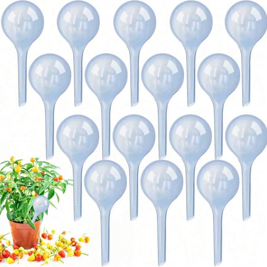 16 Pack Plant Watering Globes, Automatic Plastic Watering Globes, Water Bulbs For Garden Plants, For Indoor And Outdoor Plants, Flowers, Garden Watering Devices (Small, Blue-Gray) - 藍灰色 - 查看 1
