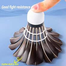 12-Pack Feather Badminton Shuttlecocks With Great Stability And Durability,Shuttlecock Indoor Outdoor Sports Hight Speed Training Badminton Birdie Balls - Black - View 3